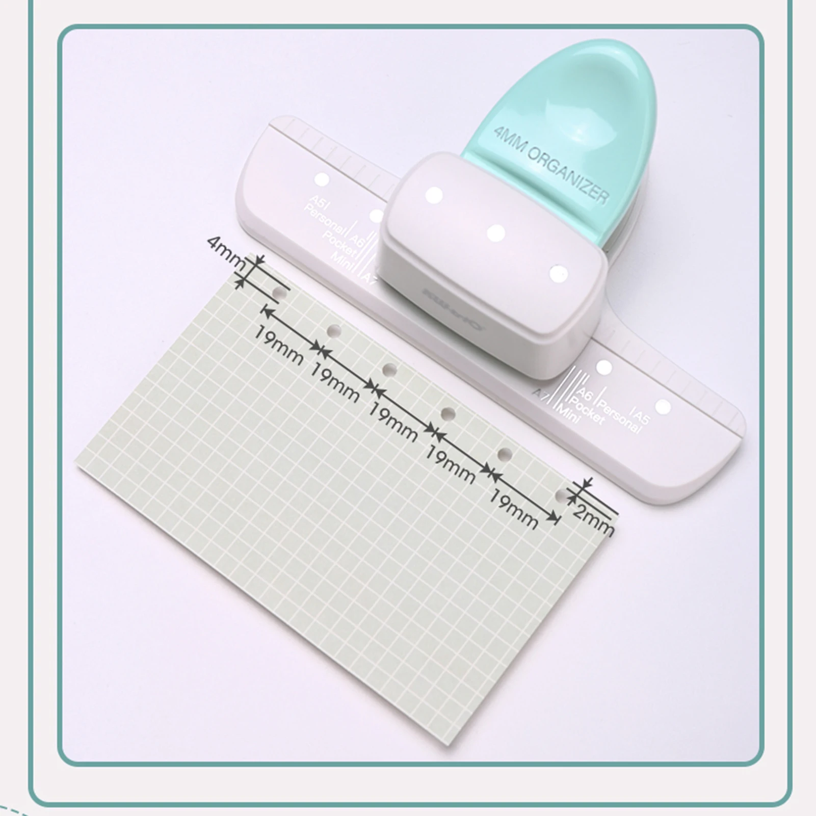KW-trio 9027 Loose Leaf Hole Punch Daily Planner Adjustable 3 Hole Paper Puncher for A8 Mini / A7 / A7 Pocket / A6
