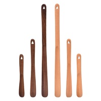 HeMu Black Walnut Shoe Puller for Home Use, Long Handle Shoe Wearing Device, Non Bending Shoe Lifting Device