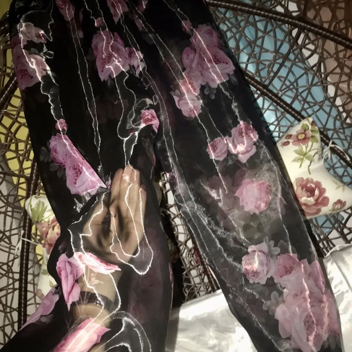 

Глянцевые марлевые пижамные штаны унисекс, летние спальные штаны больших размеров, брюки-фонарики