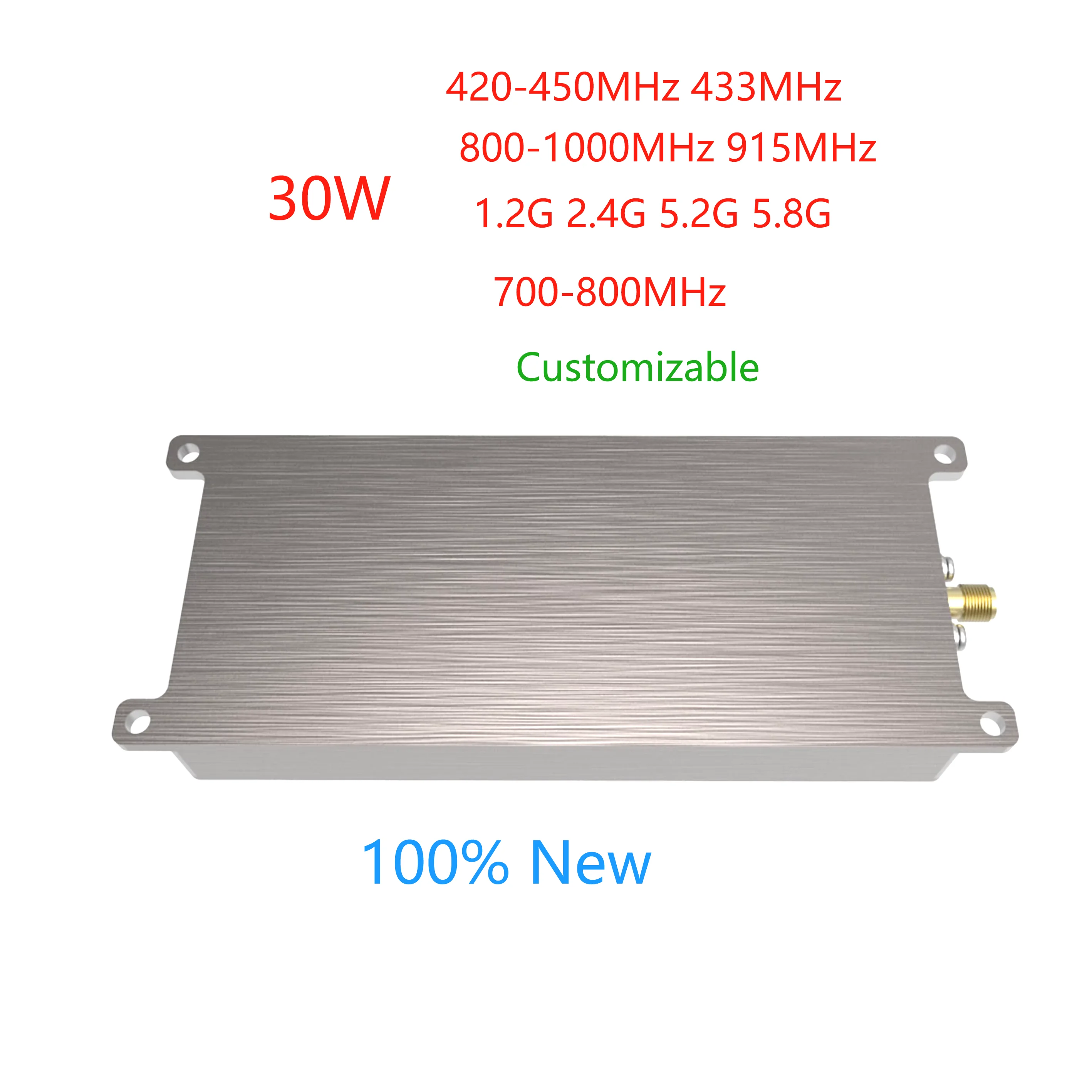 433Mhz 0.9G-5.8Ghz 30W Broadband Sweep Power Source Amplifier Module 915Mhz 1.2Ghz 1.5Ghz 2.4Ghz Wifi，Customizable,100% New