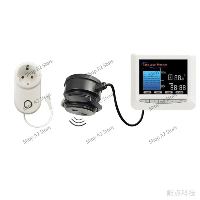 Liquid level real-time monitoring Ultrasonic intelligent sensor Liquid level detection LED display 2101WL wireless model