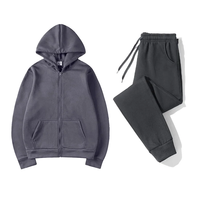 2026 spring autumn Men's Tracksuit Fashion Daily Sweatshirts Men Hoodies+Pants suit Sportswear zipper Cardigan male casual suit view 3