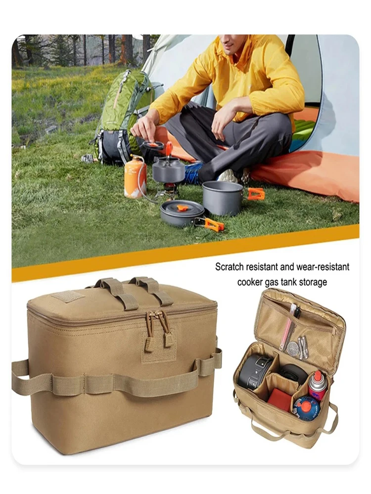 Outdoor Camping Gas Tank Storage Bag Large Capacity Ground Nail Tool Bag Gas Canister Picnic Cookware Utensils Kit Bag