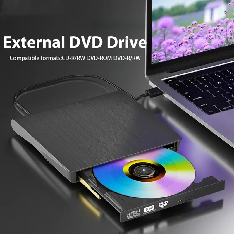 

Внешний DVD-привод для ноутбука, USB 3.0, оптический привод, CD-рекордер для Windows 10/11, Linux [To&On-e]