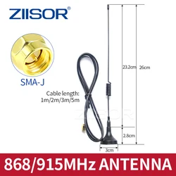 868MHz LoRa Antenna 915 MHz for LoraWan 4dBi Magnetic Mounting SMA Male with Cable Omnidirectional Aerial for Wireless Module