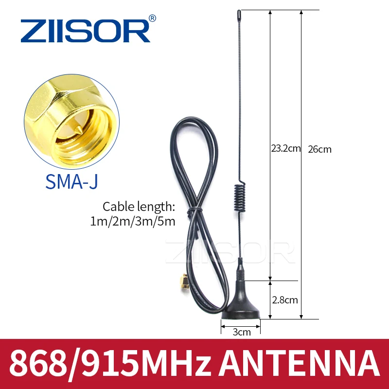 868MHz LoRa Antenna 915 MHz for LoraWan 4dBi Magnetic Mounting SMA Male with Cable Omnidirectional Aerial for Wireless Module