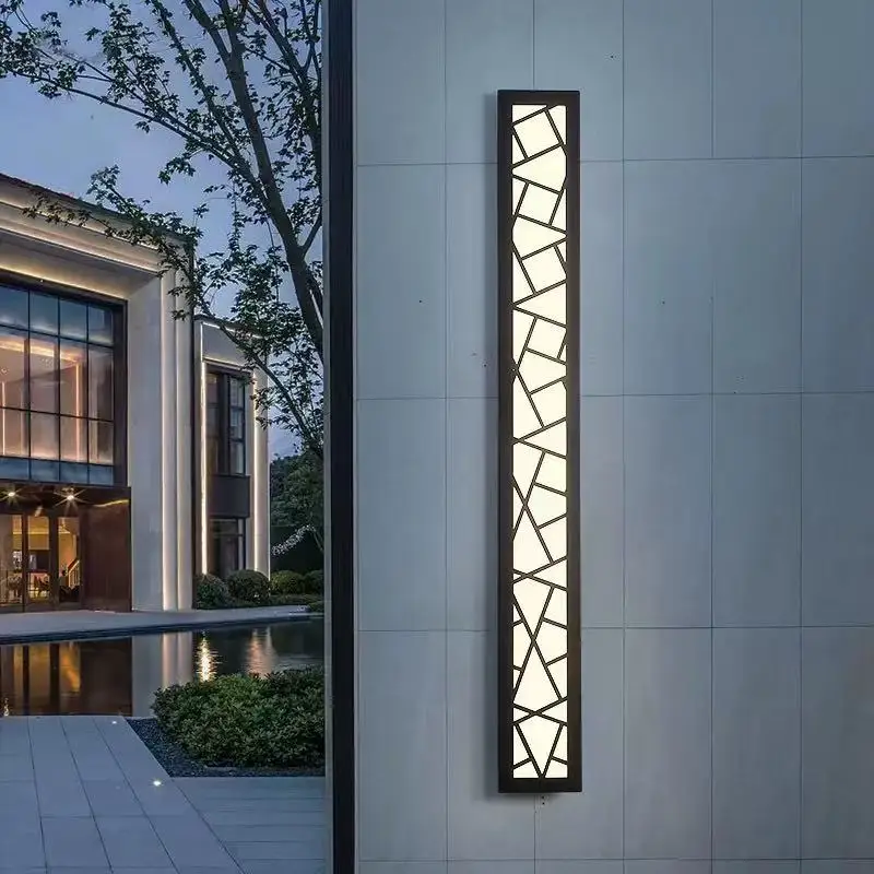 

Luz LED de pared larga impermeable IP65, accesorios de iluminación negros para porche exterior, apliques de Nido de Pájaro antio