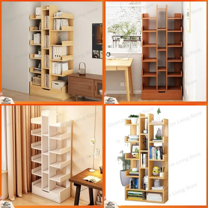 Floor to Ceiling Bookshelf for Living Room Bedroom Multi Layer Simple Storage Rack Multifunctional Bookcase Home Organization