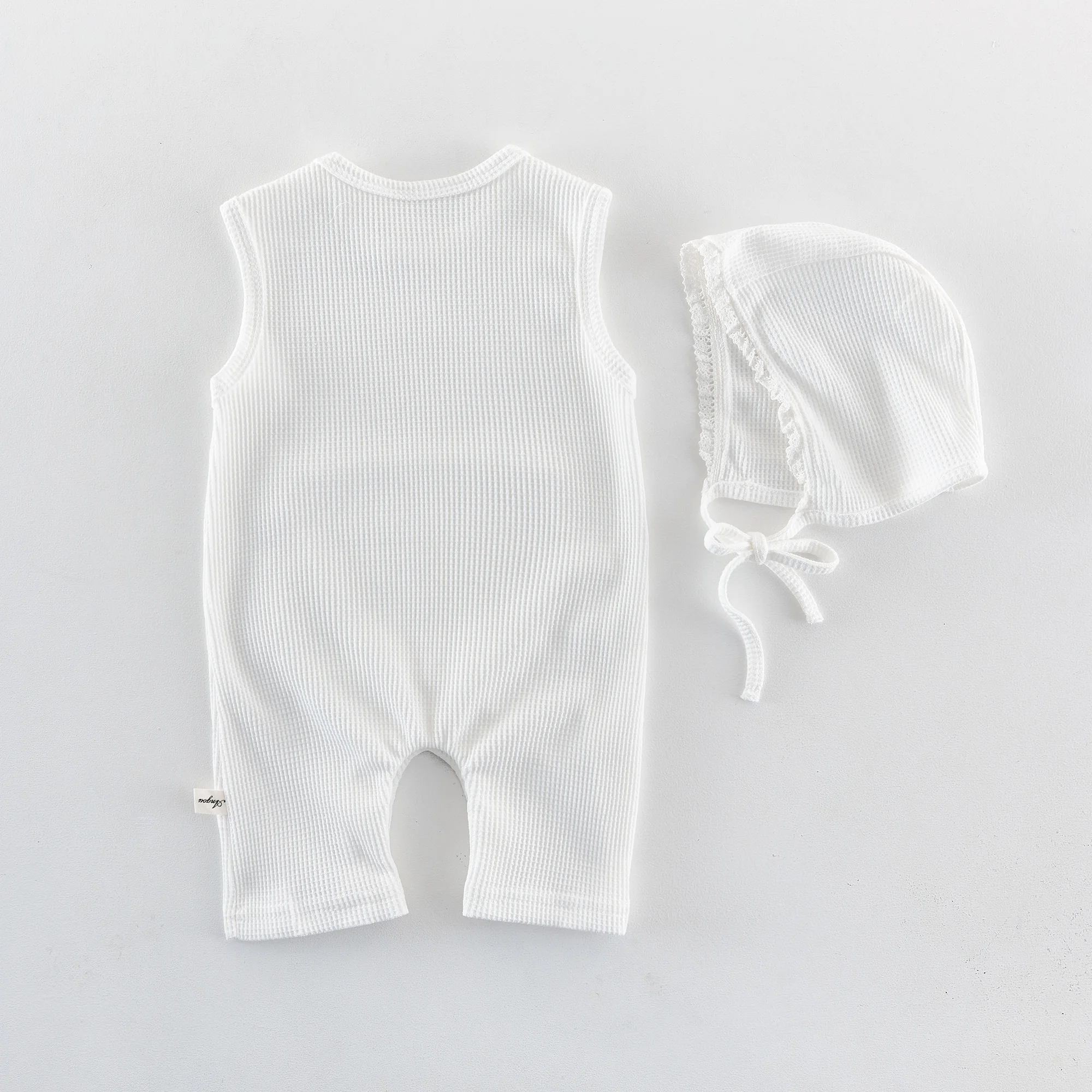 Summer 2026 New Arrival Korean Style Baby Romper, Solid Color, Pocket Design, Outing Onesie