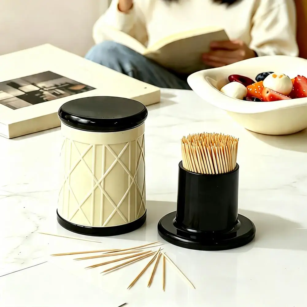 

Modern Toothpick Container Rhombus Pattern Tooth Picks Storage Container Kitchen Dining Table Toothpick Holder Box Jar