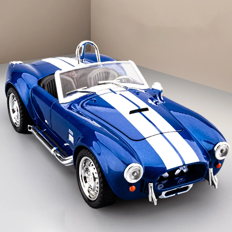 1:24 1965 Shelby Cobra Convertible Roadster Modello Simulazione Suono Luce Tirando Pneumatico Ammortizzante Ragazzi Regalo Di Compleanno