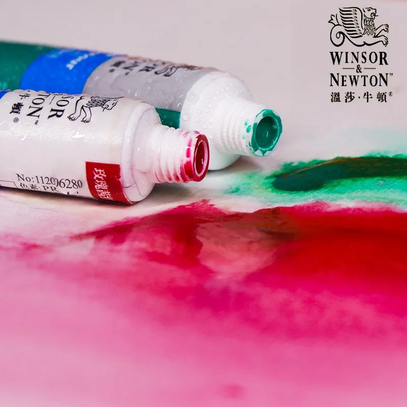 Zestaw farb akwarelowych WINSOR & NEWTON 10 ml tubularny 12/18/24/36 kolorów żywy, odporny na światło kolor przezroczysty, delikatny, gładki lakier