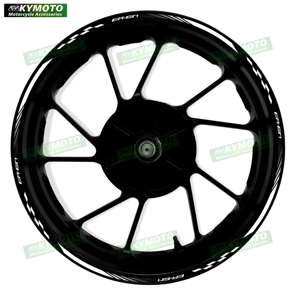 Reflective motorcycle wheel decals for ER-6N ER6N 17-inch front and rear wheel fairings and rims waterproof decal decoration