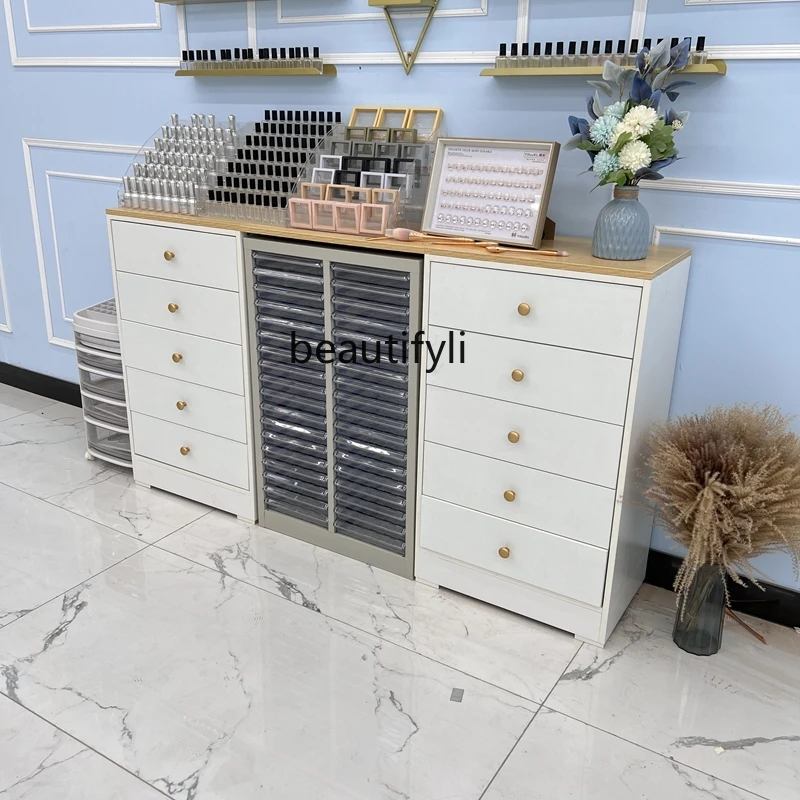 Nail Salon Display Cabinet Manicure   Floor Cabinet UV Polish Storage   Wall Cabinet Nail Polish Color Plate Manicure