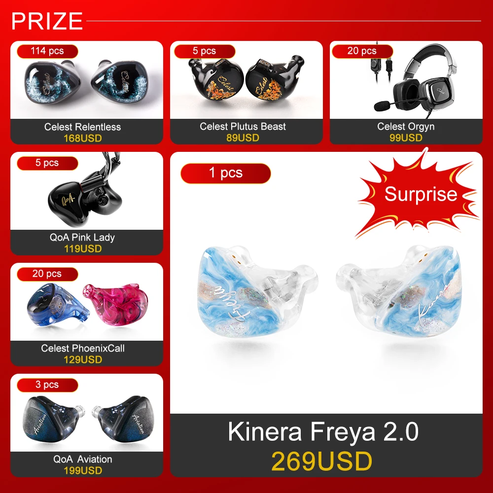 Kinera Celest QoA 2025 New Year Lucky Bag Gift Pack In Ear Earphones Hifi Headphone Upgrade Cable