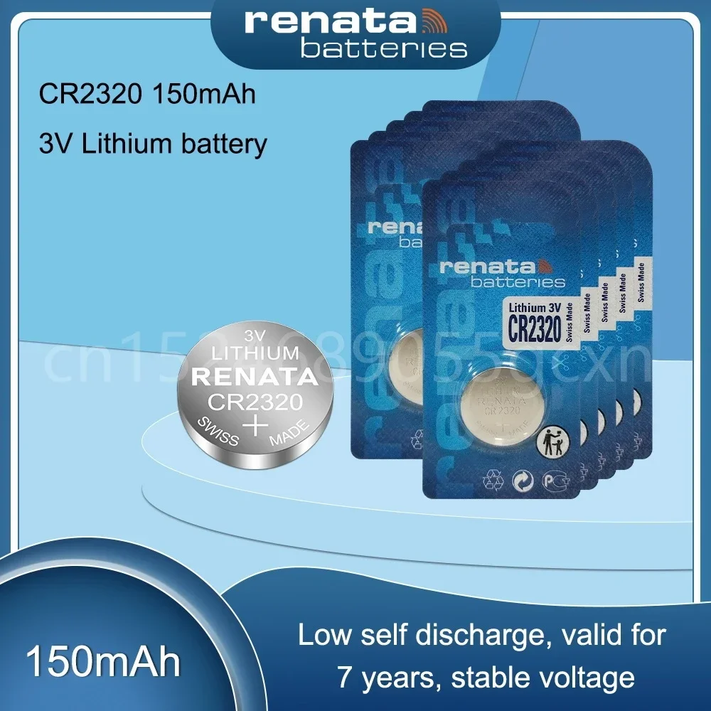 RENATA-Pile bouton au lithium CR2320 CR 2320 3V, pile bouton pour clé de voiture, balance, horloge, calculatrice BR2320 DL2320 ECR2320