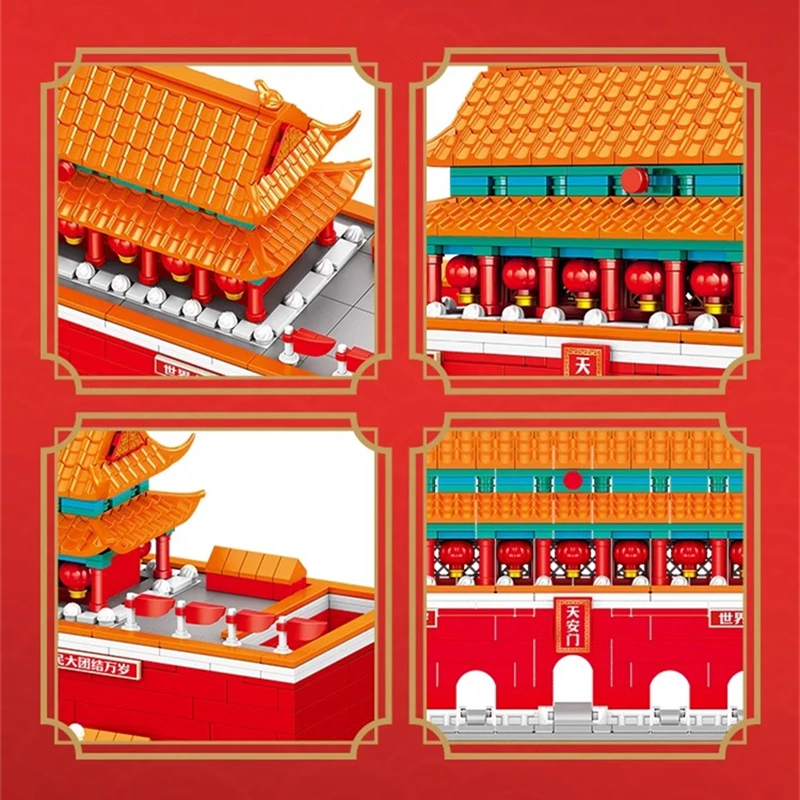 SEMBO China Tian’anmen Square Building Blocks Ornamental Column Model Desktop Ornaments Decoration for Boyfriend’s Birthday Gift