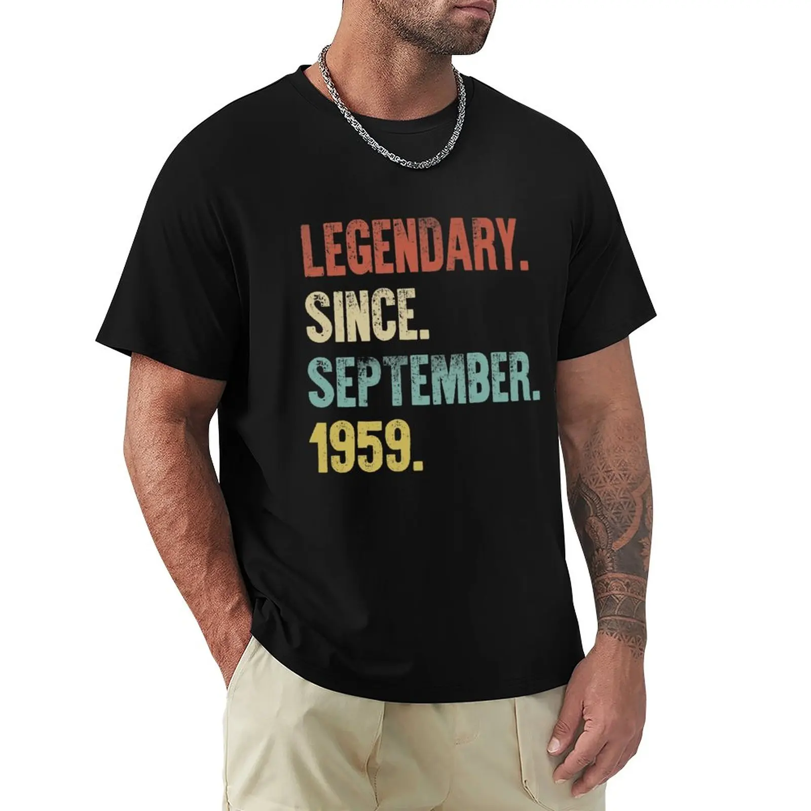 

Retro Vintage 60th Birthday Legendary Since September 1959 T-Shirt cute clothes quick-drying mens funny t shirts