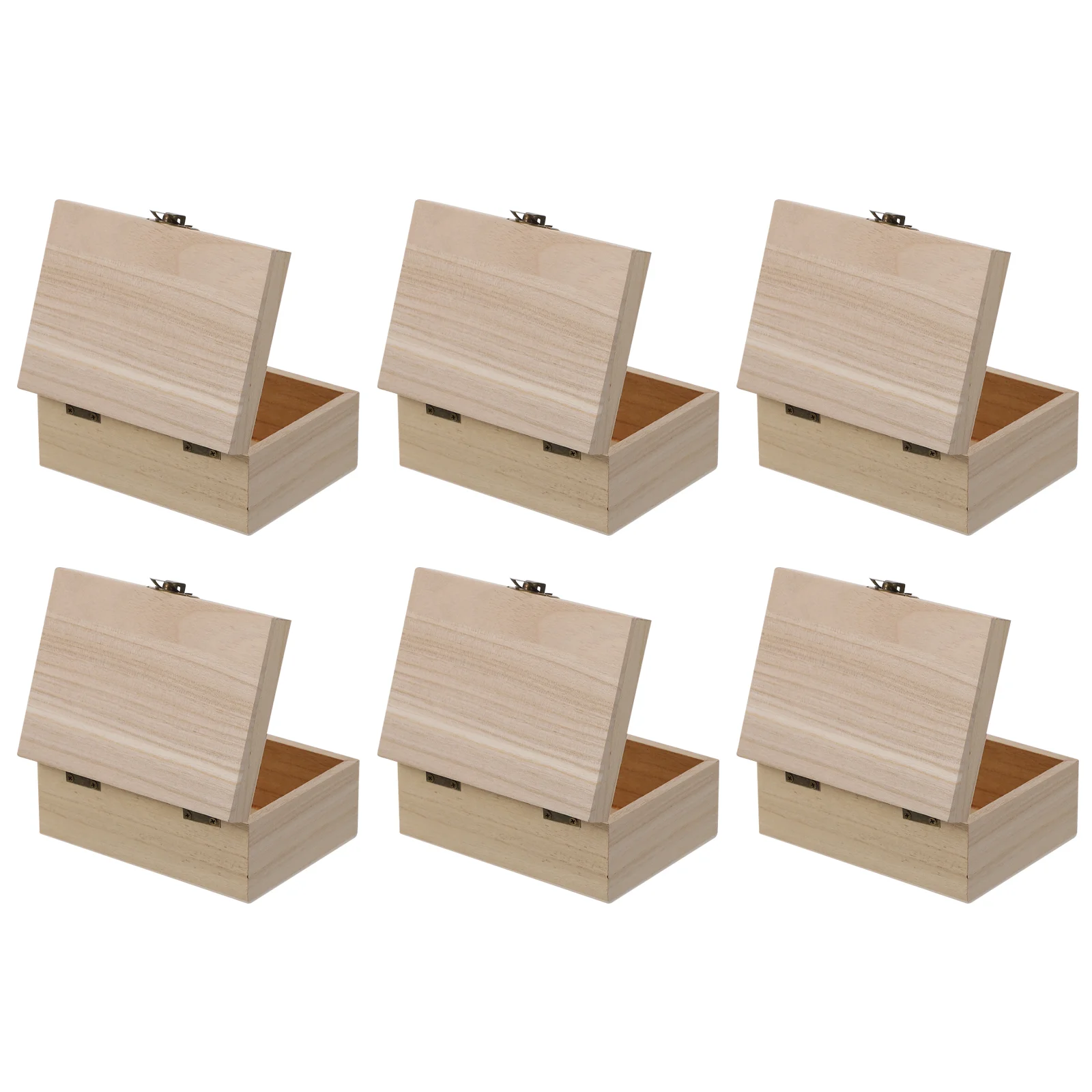 

Wooden Box with Lock Decorative DIY Case Unfinished Boxes Craft Gifts Storage Useful Desktop Jewelry