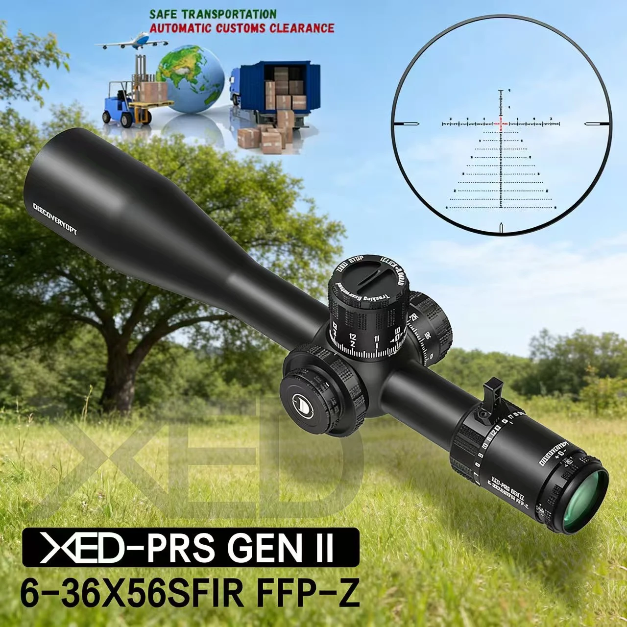 

discoveryXED6-36X56SFIRFFP-Z front-mounted (35mm tube) with brand-new upgraded Twilight coating, ZEROSTOP adjustment, XED6-36X56