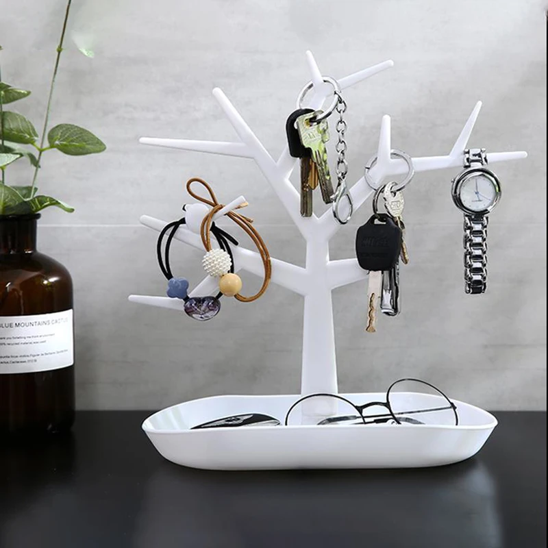

Key Storage Rack Porch Desktop Storage Box Ornaments Shelf Earring Hanger Necklace Ring Display Stand Household Organizer