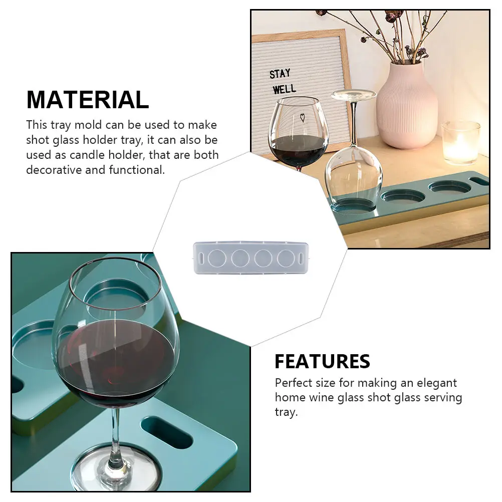 

Red Wine Glass Pad Mold Silicone Tray Cup Epoxy Resin Mold DIY Crafts Decorations Casting Coaster Holder Mould