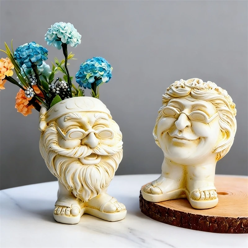 Maceta de resina con forma de zapatilla, divertida maceta con forma de zapato, adorno de jardín, decoración para exteriores, regalo para jardineros, personas mayores, cumpleaños, inauguración de casa.