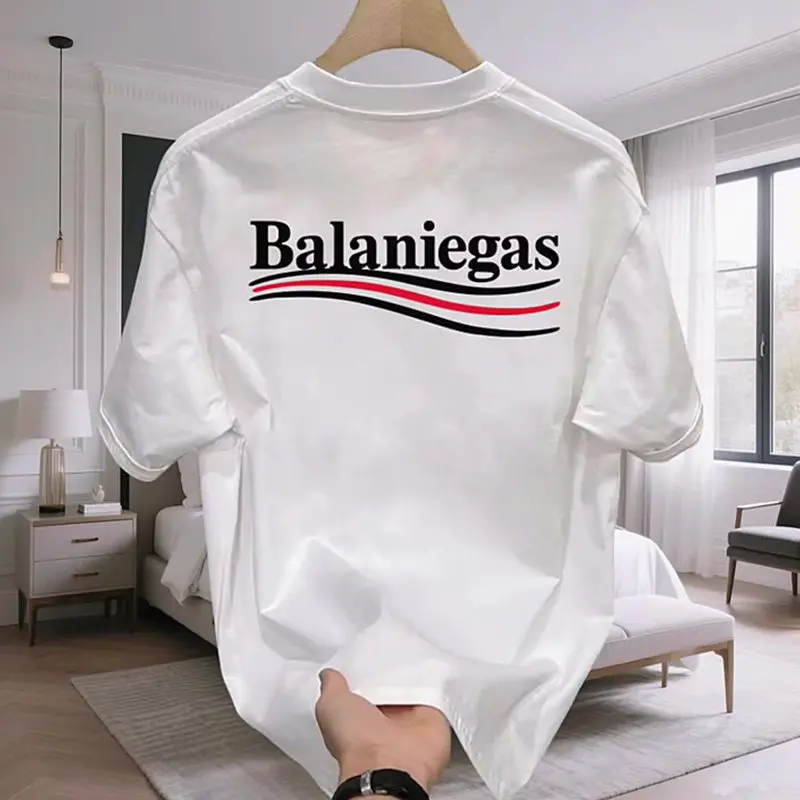 2026 Summer Men's Fashion T-shirt with English Letter Printing Multi functional Trendy Minimalist Ins Style Short Sleeve