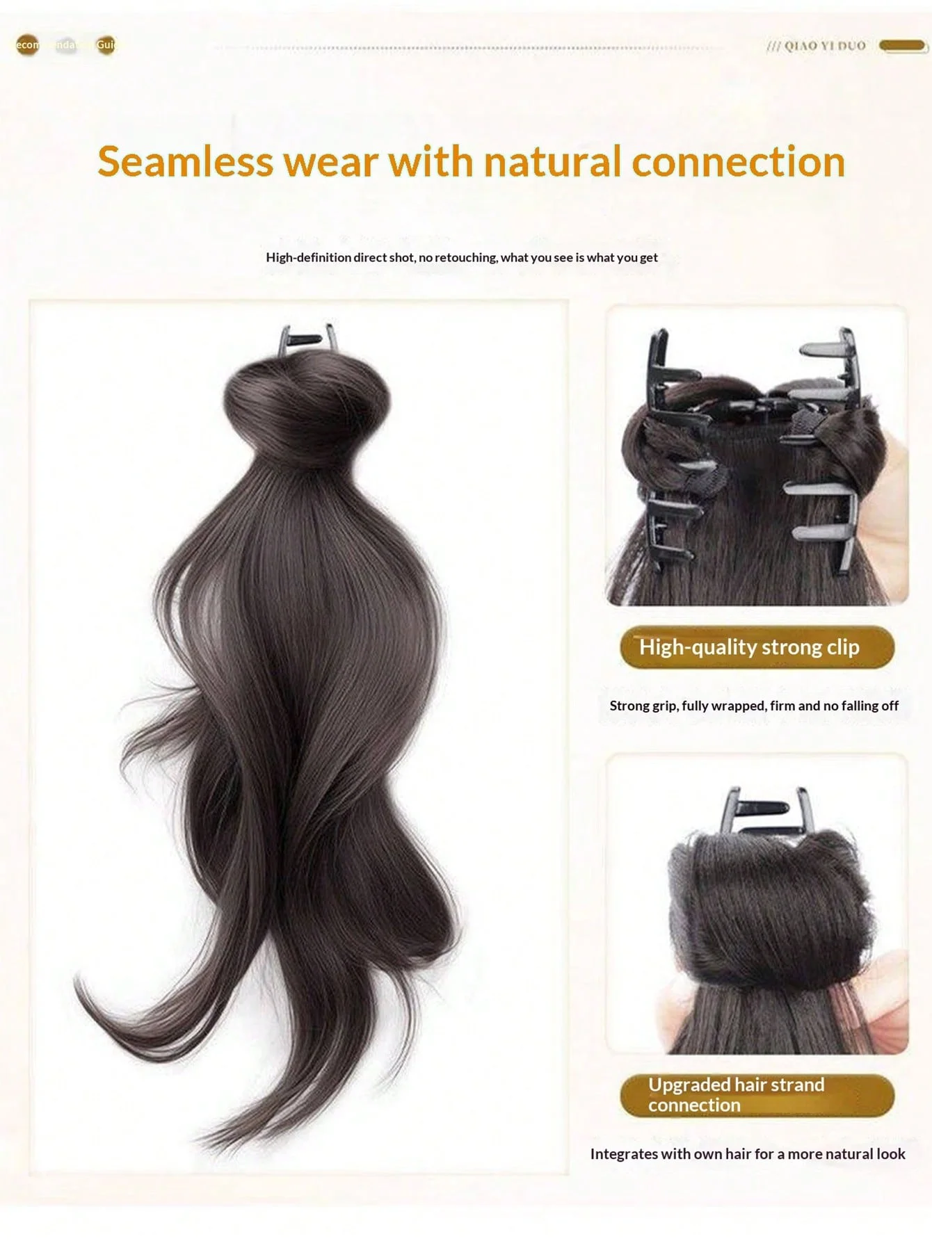 12Inch Synthetic Wig Long Straight Grab Clip In Ponytail Hair Extensions Hair Piece For Women Hair Accessories