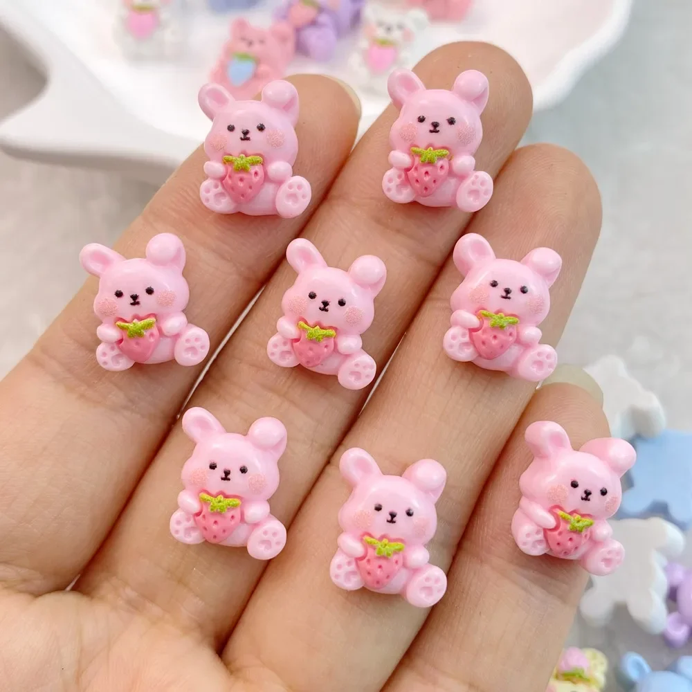 Mini Cartoon Rhinestone Encantos para Decorações de Unhas, Cute Rabbit Nail Art, Resina Designer, Jóias 3D, DIY Craft, 20Pcs