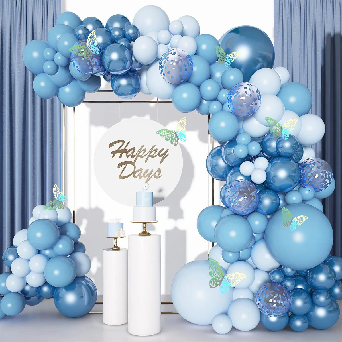 

Blue Butterfly Balloon Bachelorette Party Birthday Supplies Accessories Garland Set Scene Decoration Balloon Chain Decoration