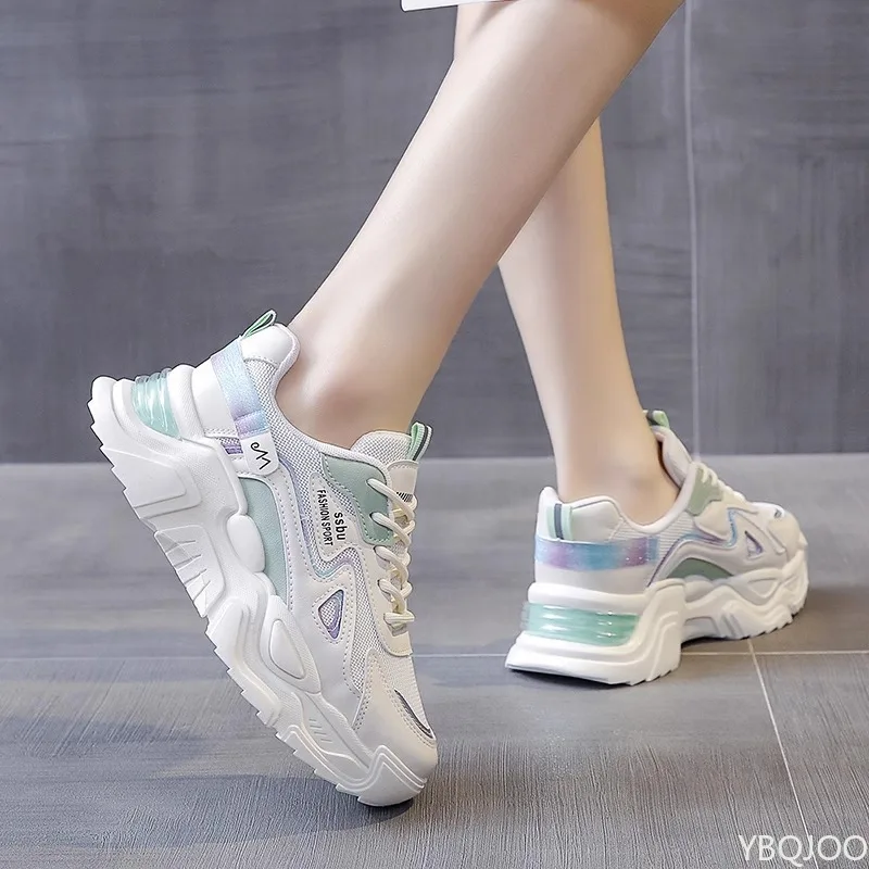 Sepatu Sneakers Wanita Musim Semi Gugur Terbaru, Modis, Serbaguna, Berbahan Mesh Bernapas, Kasual, Nyaman, Sepatu Olahraga, Sepatu Lari Sederhana