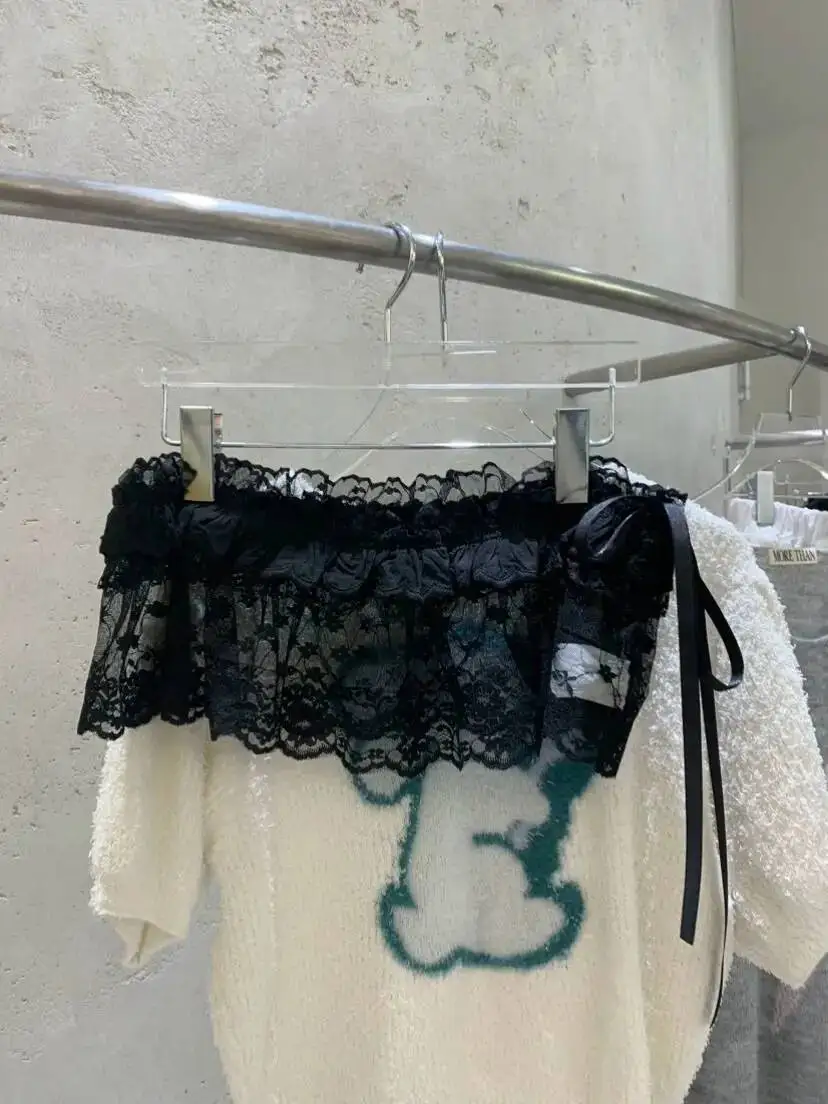 

BabYoung Sweet Fresh Exquisite Hip Hop Mujer Faldas Umbrella Korea Chic Y2K Goth Early Spring New Skirt Lace Fungus Fart Curtain