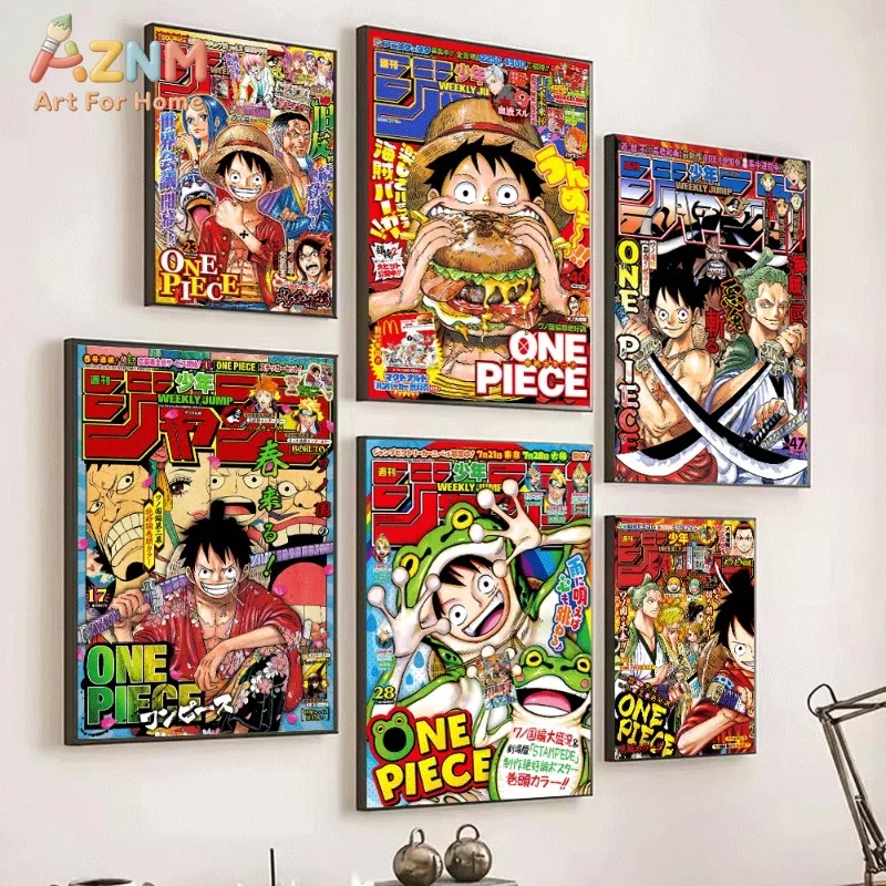 One Piece Weekly Shonen Jump Magazine Cover Canvas Wall Art Unframed Canvas Painting Home Bedroom Living Room Decor Anime Poste