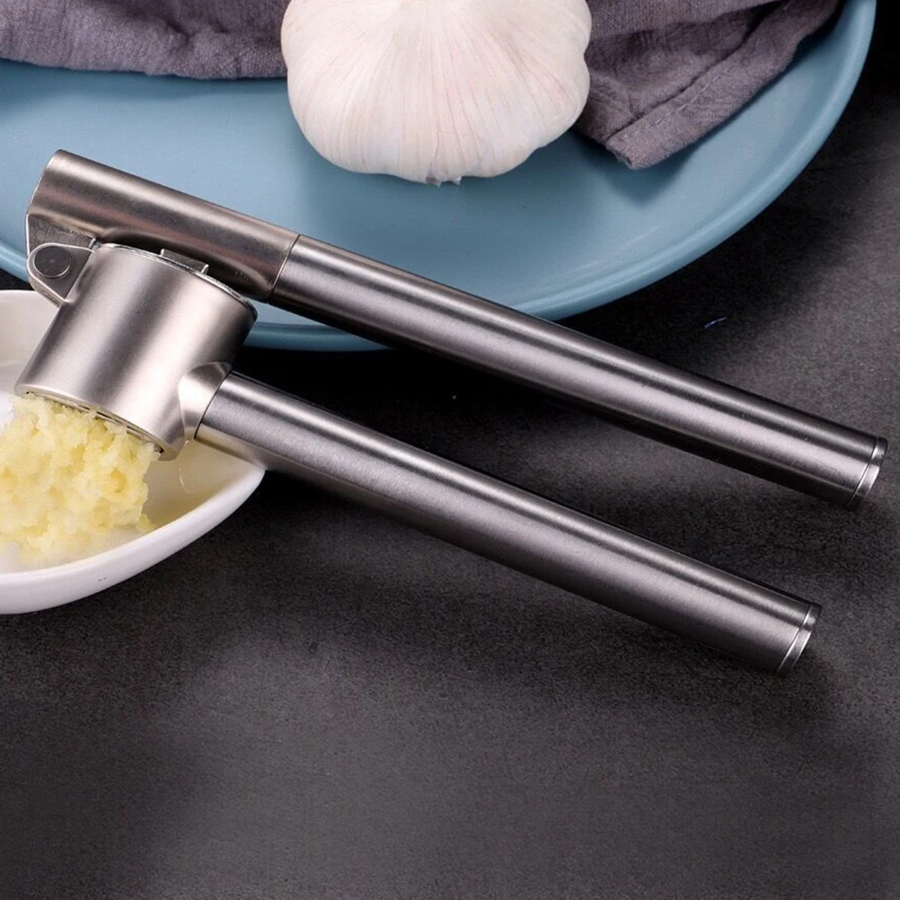 

Garlic Press Stainless Steel Long Handle Heavy Duty Kitchen Mincer Tool Multipurpose Manual Garlic Presser Corrosion