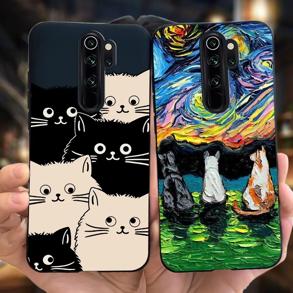 For Xiaomi Redmi Note 8 Pro Case Cute Cat Heart Cartoon Cover Shockproof Silicone Soft Funda For Xiomi Redmi Note8 Pro TPU Coque