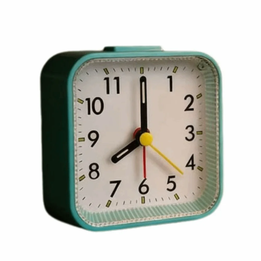 Small ABS Silent Alarm Clock 3.15in Luminous Dial Digital Desk Clock White Bedside Alarm Clock for Home Office