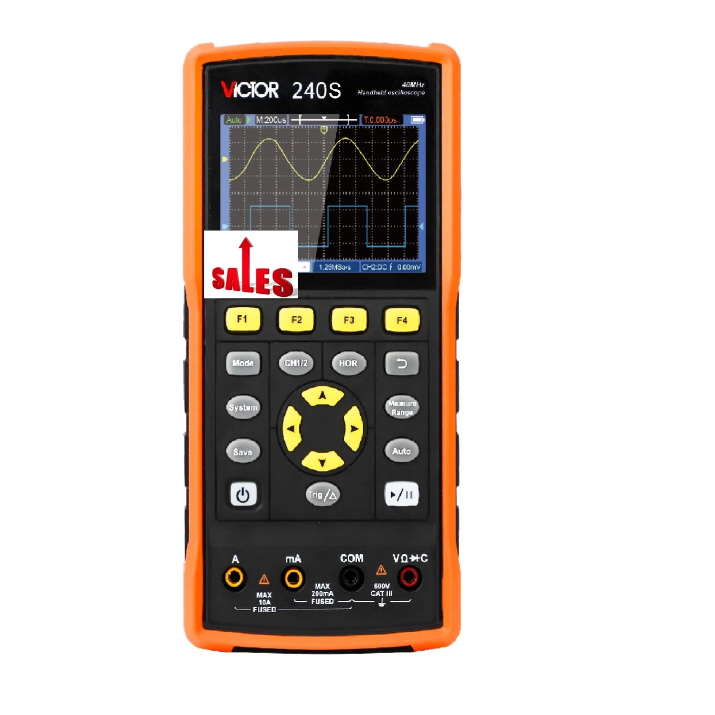 

VICTOR New 240S handheld digital oscilloscope with multimeter 25MHz Signal source and 40mhz bandwidth