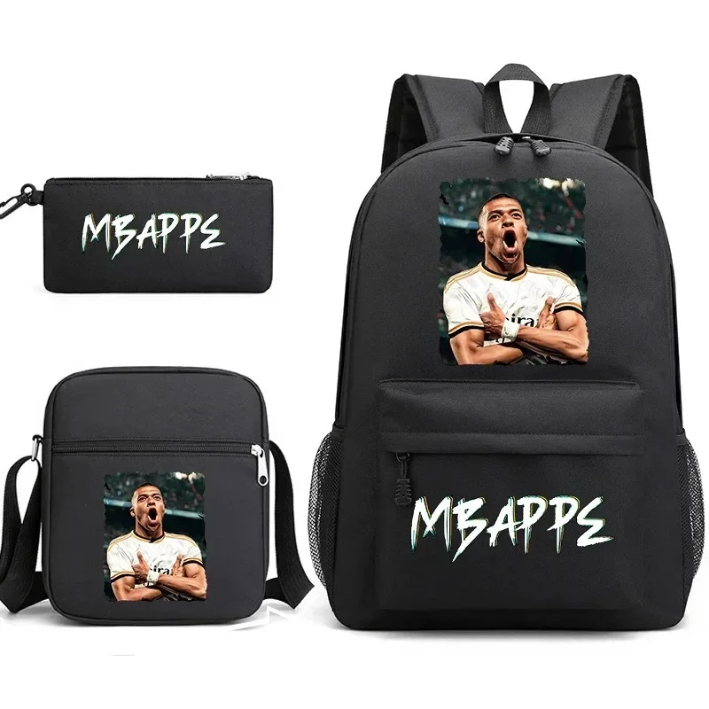 Football Star Children Backpack Large-capacity Schoolbag Shoulder Bag Pencil Case Three-piece Schoolbag Primary School Students