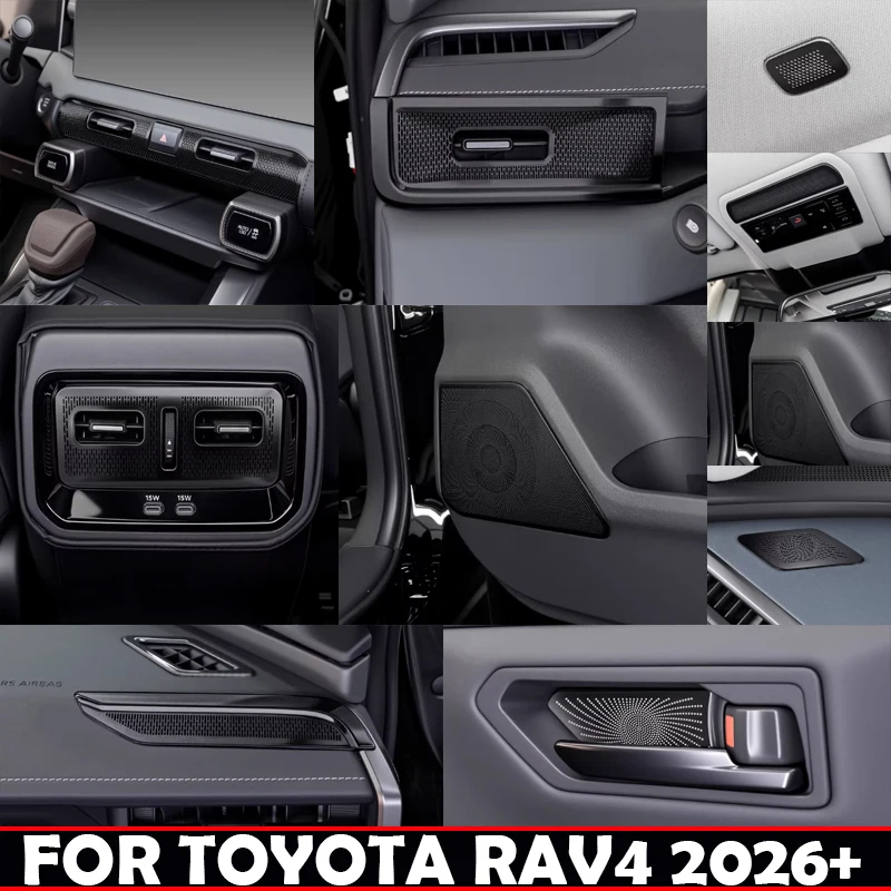 Für Toyota RAV4 RAV 4 RAV4 2026 2027 Auto-Lautsprecherabdeckung Edelstahl-Gitter Subwoofer-Schutz Horn-Audio-Zubehör