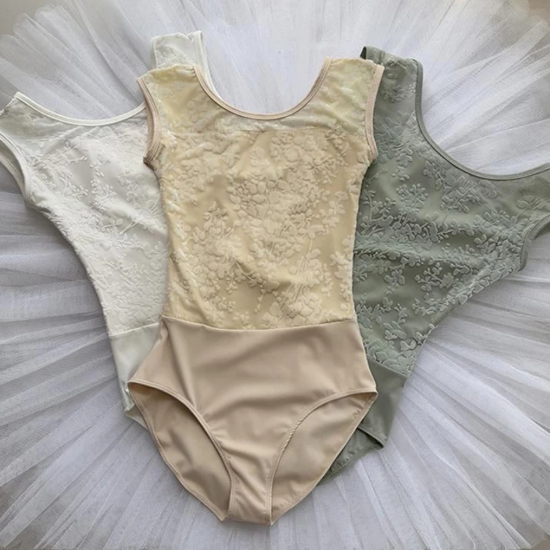 

Women Ballet Dance Leotard Adult Chinese Style Gymnastics Bodysuits Female Spliced Training Clothes Elegant Ballet Dancewear