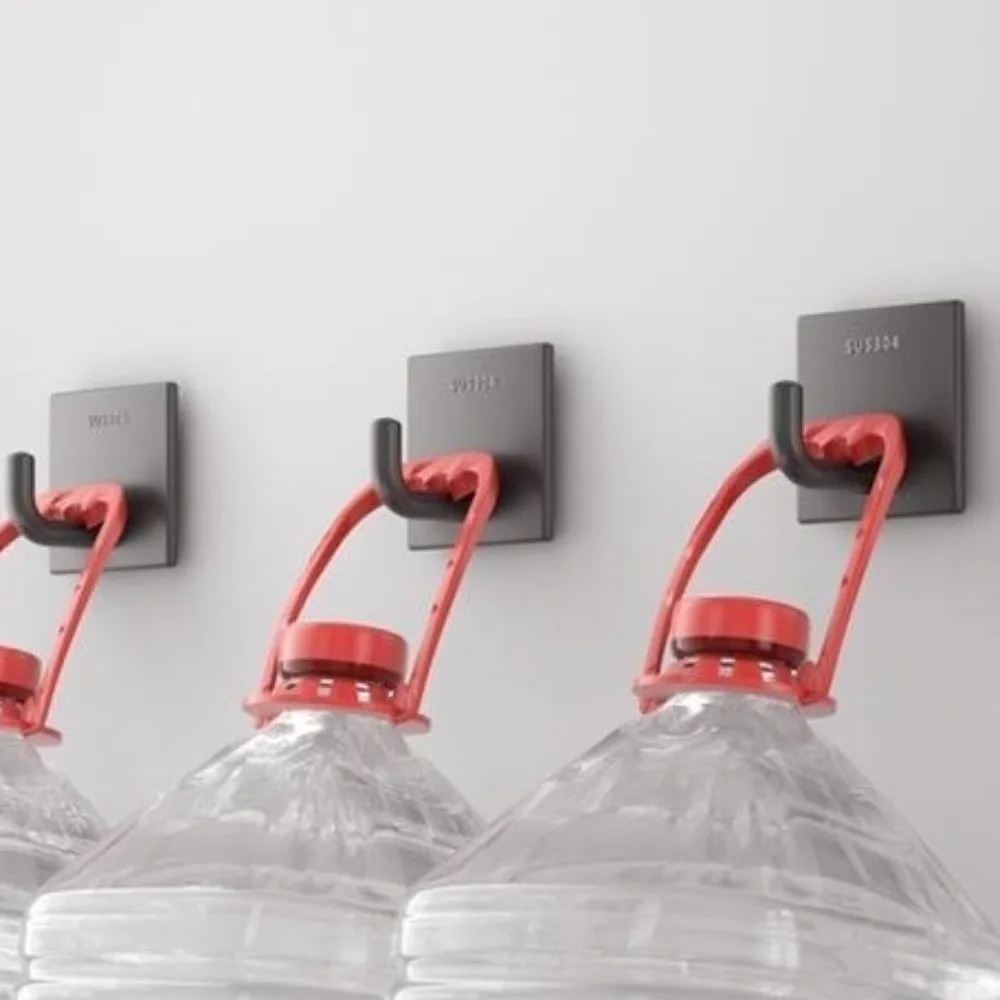 

20PCS Strong Adhesive Stainless Steel Hook Thickened Multi-Purpose Non Perforated Hook Square Space Saving Seamless Metal Hook