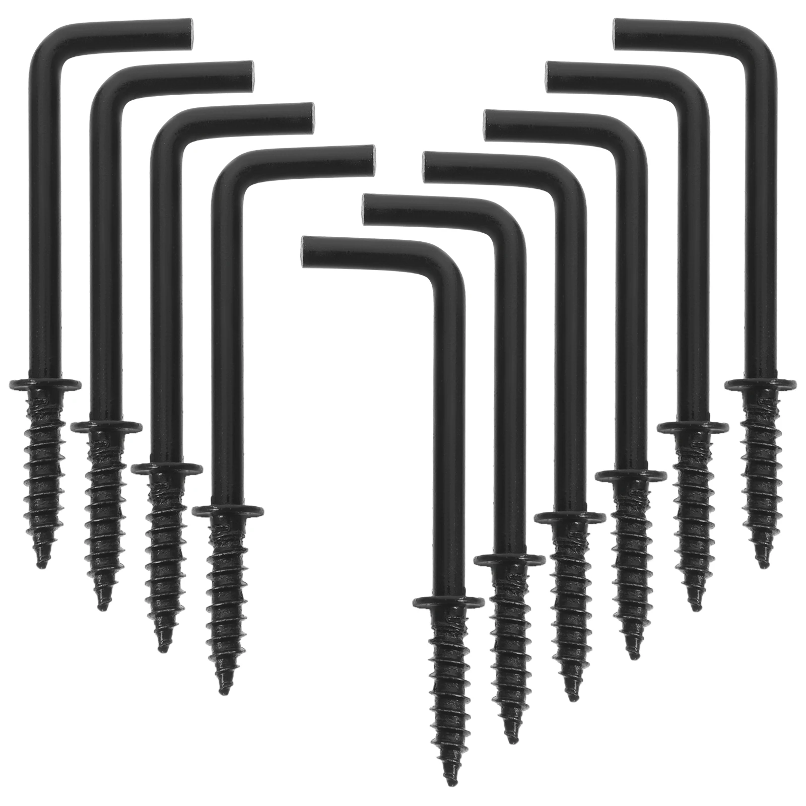 

100 Pcs Right Angle Hook Screw Hooks in Brass Plated Screws Square Metal Hanging Gold Iron