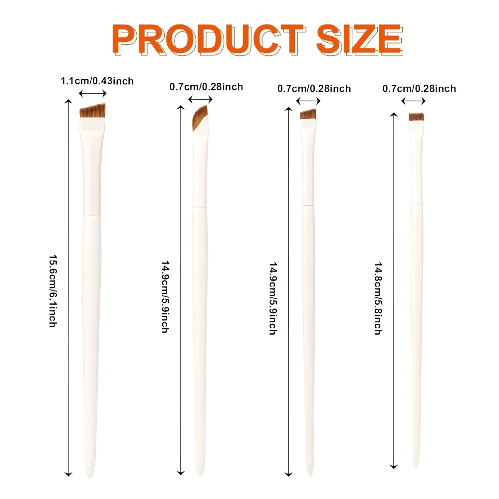 2/4 個アップグレードブレードアイライナーブラシ超薄型ファインアングルフラットアイブロウブラシ目の下に配置する精密ディテールブラシ