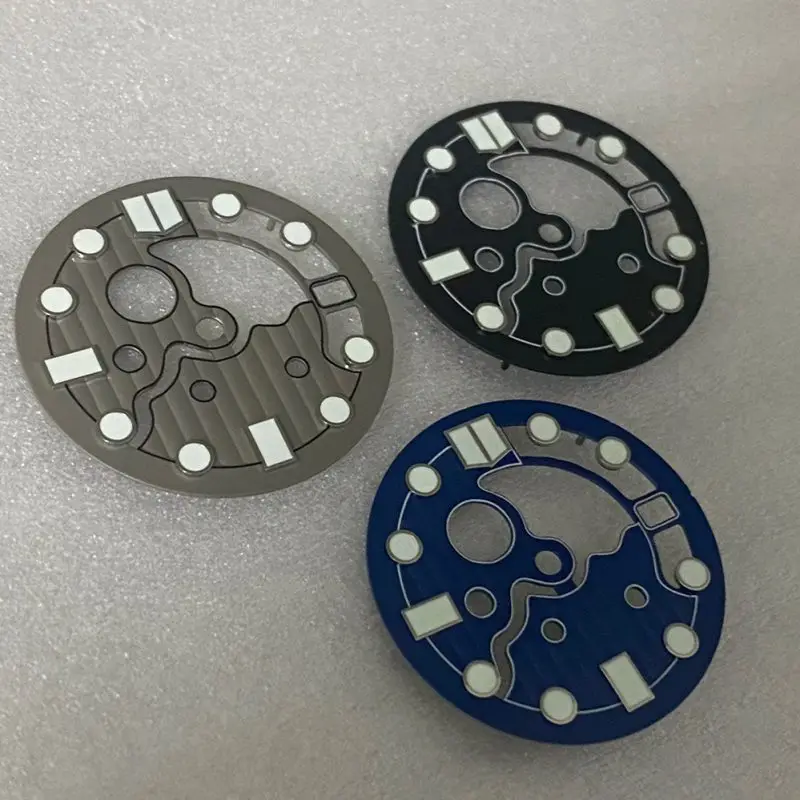 Watch Accessory 28.5MM Black Gray Hollowed Out Dial Green Luminous For Seiko NH35 NH36 Movement Diving Watch