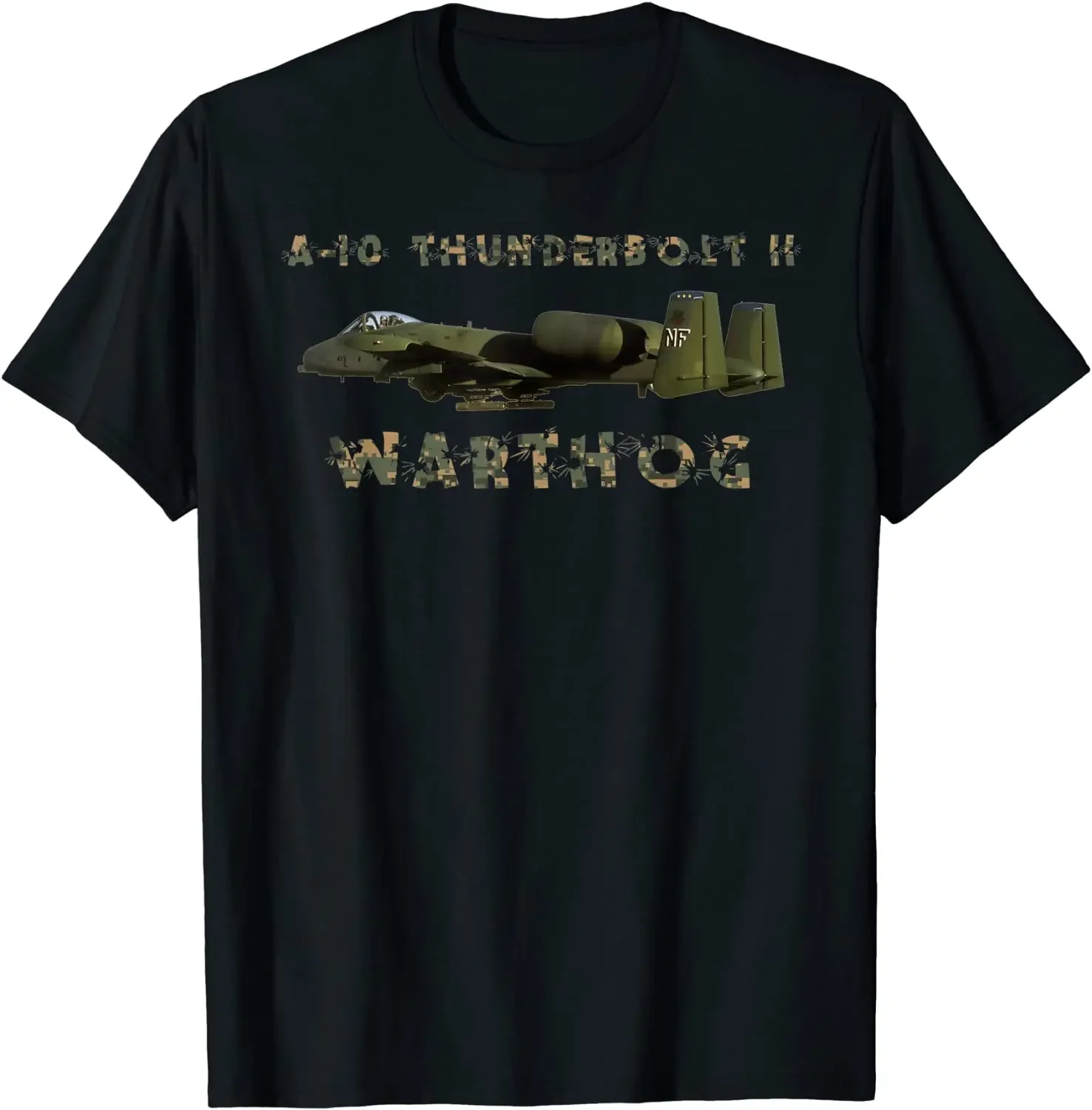 Camo A-10 Thunderbolt II Warthog Attack Aircraft T-Shirt 100% Cotton O-Neck Summer Short Sleeve Casual Mens T-shirt Size S-3XL