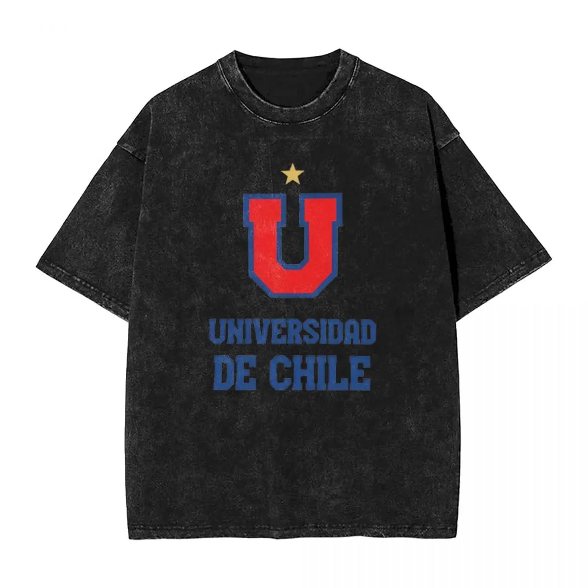 Washed T Shirts Universidad De Chile Away T-Shirt Copa Chile Football Streetwear 100% Cotton Printed Tops Tees Men Women