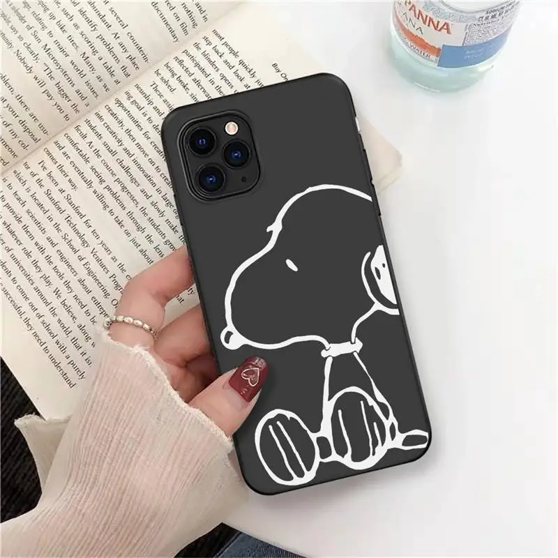 Snoopy puppy Minimalism Illustration art Phone Case For iPhone 15 14 13 12 11 Pro Max Xr Xs 14 15 Plus Case Cute Cartoon Cover