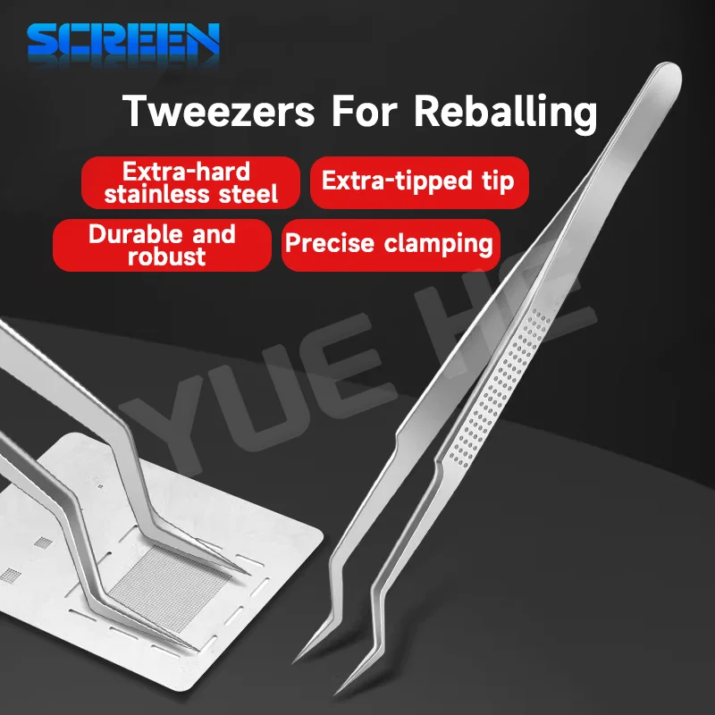 M.Y Precision Tweezers for BGA Reballing Soldering Tool Phone PCB Chip Positioning Solder Ball Placement Repair Tool