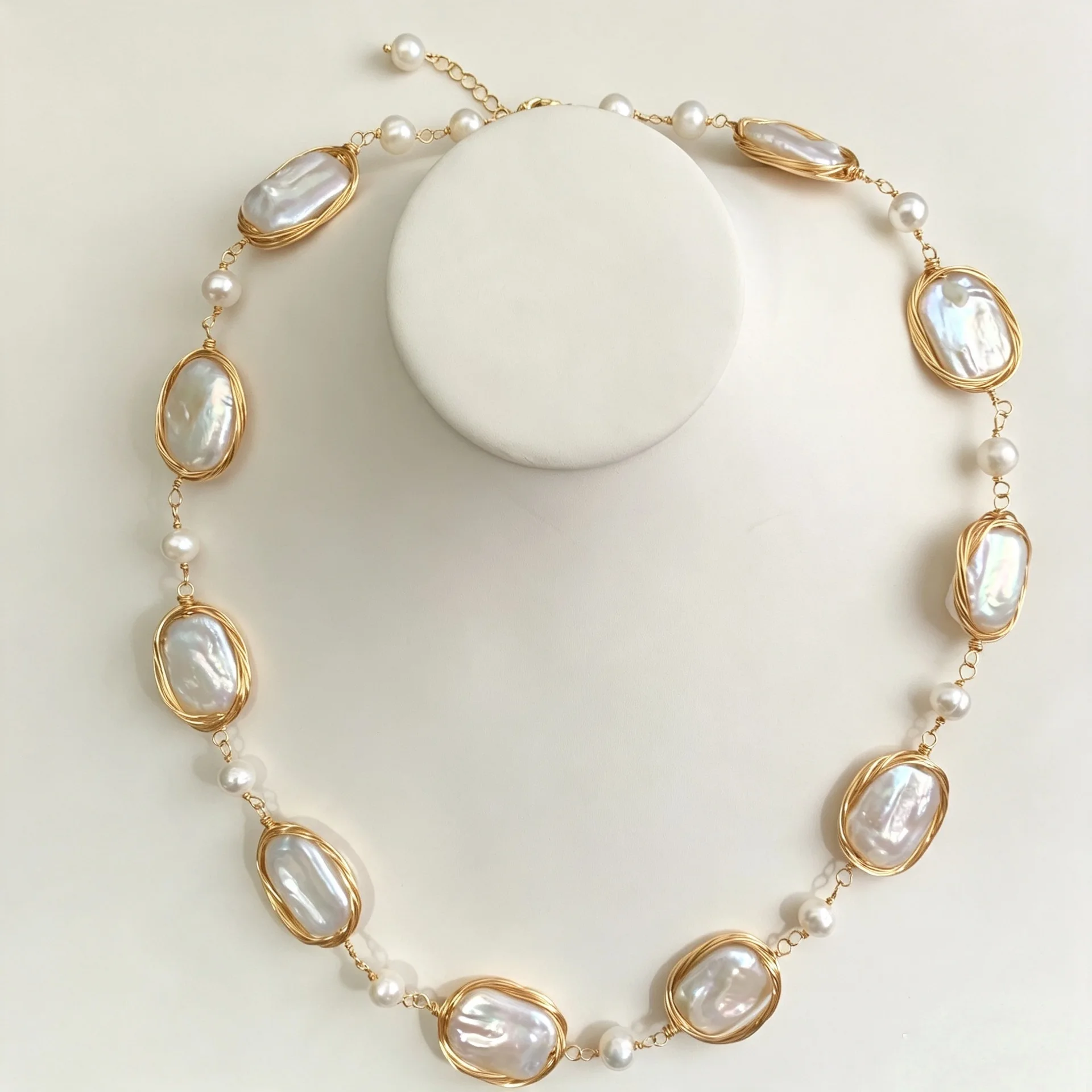 High Texture Wire Wrap Baroque Pearl Choker Vintage Freshwater Irregular Pearl Clavicle Chain Female Fashion Necklace Collar